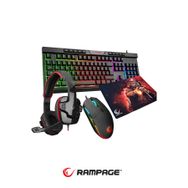Rampage Bygamex K2 Süper 4'lü Oyuncu Mouse Pad + Mouse + Klavye + Kulaklık Set