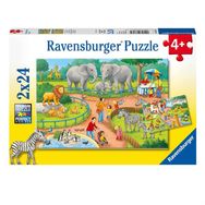 Ravensburger 78134 Çocuk 2x24 Parça Hayvanat Bahçesi Puzzle