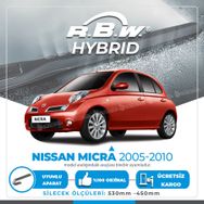 RBW Nissan Micra 2005-2010 Ön Hybrid Silecek Takımı