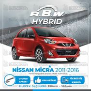 RBW Nissan Micra 2011-2016 Ön Hybrid Silecek Takımı