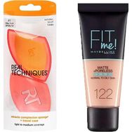 Real Techniques Rt-1711 Mucize Makyaj Sungeri Ve Maybelline New York Mat Fondoten Fit Me Matte Poreless Foundation No: 122 2Li Set