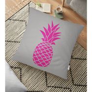 RealHomes Gri Zemin Ananas Baskılı Dijital 70x70 cm Yer Minderi