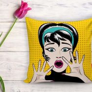 RealHomes Pop Art Resimli Dijital Baskılı Dekoratif Yastık Kırlent Kılıfı