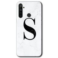 Realme 5I Beyaz Mermer Desenli Ş Harfi Baskılı Uyumlu Silikon Kılıf