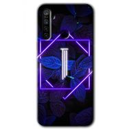Realme 5I Dark Neon Yaprak I Harfi Baskılı Uyumlu Silikon Kılıf