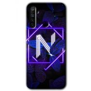 Realme 5I Dark Neon Yaprak N Harfi Baskılı Uyumlu Silikon Kılıf