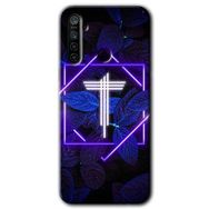 Realme 5I Dark Neon Yaprak T Harfi Baskılı Uyumlu Silikon Kılıf