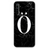 Realme 5I Siyah Mermer Desenli Ö Harfi Baskılı Uyumlu Silikon Kılıf