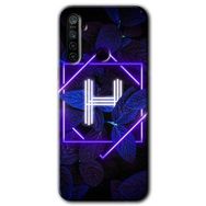 Realme 6I Dark Neon Yaprak H Harfi Baskılı Uyumlu Silikon Kılıf