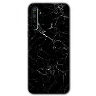 Realme 6I Siyah Mermer Baskılı Uyumlu Silikon Kılıf