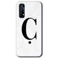 Realme 7 Beyaz Mermer Desenli Ç Harfi Baskılı Uyumlu Silikon Kılıf