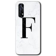 Realme 7 Beyaz Mermer Desenli F Harfi Baskılı Uyumlu Silikon Kılıf
