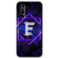Realme 7 Dark Neon Yaprak E Harfi Baskılı Uyumlu Silikon Kılıf