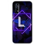 Realme 7 Dark Neon Yaprak L Harfi Baskılı Uyumlu Silikon Kılıf