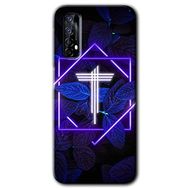 Realme 7 Dark Neon Yaprak T Harfi Baskılı Uyumlu Silikon Kılıf