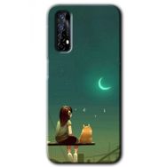Realme 7 Kedili Kız Baskılı Uyumlu Silikon Kılıf