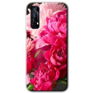 Realme 7 Kırmızı Beyaz Gül Baskılı Uyumlu Silikon Kılıf