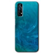 Realme 7 Mavi Aura Baskılı Uyumlu Silikon Kılıf