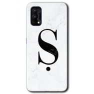 Realme 7 Pro Beyaz Mermer Desenli Ş Harfi Baskılı Uyumlu Silikon Kılıf