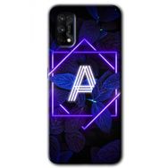 Realme 7 Pro Dark Neon Yaprak A Harfi Baskılı Uyumlu Silikon Kılıf