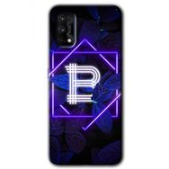 Realme 7 Pro Dark Neon Yaprak B Harfi Baskılı Uyumlu Silikon Kılıf