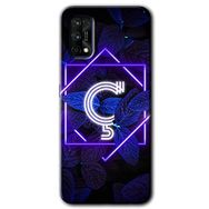 Realme 7 Pro Dark Neon Yaprak C Harfi Baskılı Uyumlu Silikon Kılıf