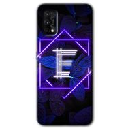 Realme 7 Pro Dark Neon Yaprak E Harfi Baskılı Uyumlu Silikon Kılıf