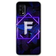 Realme 7 Pro Dark Neon Yaprak F Harfi Baskılı Uyumlu Silikon Kılıf