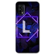 Realme 7 Pro Dark Neon Yaprak L Harfi Baskılı Uyumlu Silikon Kılıf