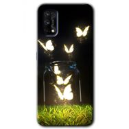 Realme 7 Pro Işıklı Kelebekler Baskılı Uyumlu Silikon Kılıf