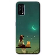Realme 7 Pro Kedili Kız Baskılı Uyumlu Silikon Kılıf