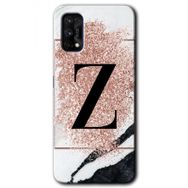 Realme 7 Pro Pembe Mermer Desenli Z Harfi Baskılı Uyumlu Silikon Kılıf
