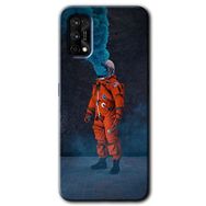 Realme 7 Pro Smoke Astronot Baskılı Uyumlu Silikon Kılıf