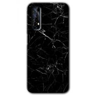 Realme 7 Siyah Mermer Baskılı Uyumlu Silikon Kılıf