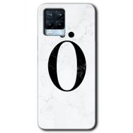 Realme 8 Pro Beyaz Mermer Desenli Ö Harfi Baskılı Uyumlu Silikon Kılıf