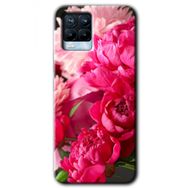 Realme 8 Pro Kırmızı Beyaz Gül Baskılı Uyumlu Silikon Kılıf