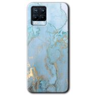 Realme 8 Pro Mavi Gold Mermer Baskılı Uyumlu Silikon Kılıf