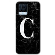 Realme 8 Pro Siyah Mermer Desenli Ç Harfi Baskılı Uyumlu Silikon Kılıf