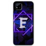 Realme C11 Dark Neon Yaprak E Harfi Baskılı Uyumlu Silikon Kılıf