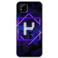 Realme C11 Dark Neon Yaprak H Harfi Baskılı Uyumlu Silikon Kılıf