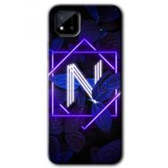 Realme C11 Dark Neon Yaprak N Harfi Baskılı Uyumlu Silikon Kılıf
