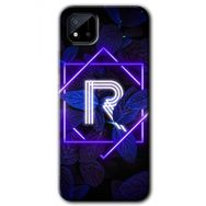 Realme C11 Dark Neon Yaprak R Harfi Baskılı Uyumlu Silikon Kılıf