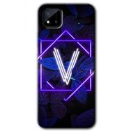 Realme C11 Dark Neon Yaprak V Harfi Baskılı Uyumlu Silikon Kılıf