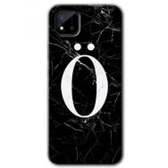 Realme C11 Siyah Mermer Desenli Ö Harfi Baskılı Uyumlu Silikon Kılıf