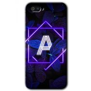 Realme C2 Dark Neon Yaprak A Harfi Baskılı Uyumlu Silikon Kılıf