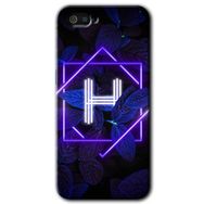 Realme C2 Dark Neon Yaprak H Harfi Baskılı Uyumlu Silikon Kılıf