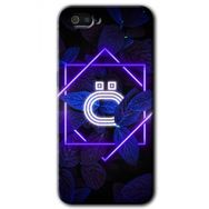 Realme C2 Dark Neon Yaprak O Harfi Baskılı Uyumlu Silikon Kılıf