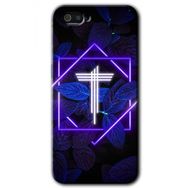 Realme C2 Dark Neon Yaprak T Harfi Baskılı Uyumlu Silikon Kılıf