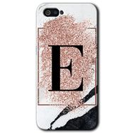 Realme C2 Pembe Mermer Desenli E Harfi Baskılı Uyumlu Silikon Kılıf