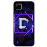 Realme C21 Dark Neon Yaprak D Harfi Baskılı Uyumlu Silikon Kılıf